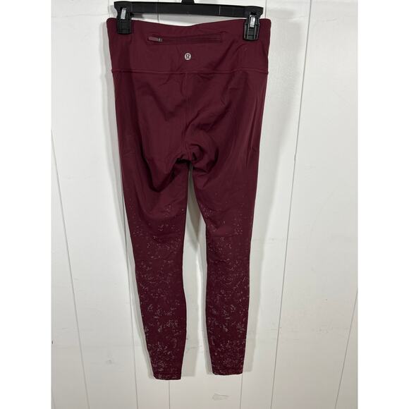 Lululemon Womens Speed Wunder Mid-Rise Tight 28" Speckle Shine Garnet Size 6 - Picture 4 of 10